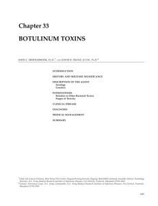 Chapter 33 BOTULINUM TOXINS