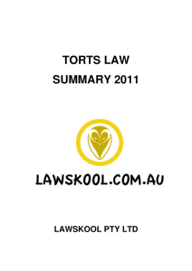 torts law summary 2011