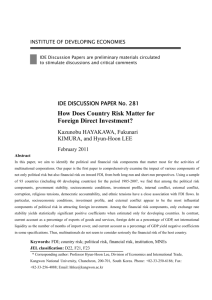 How Does Country Risk Matter for Foreign Direct Investment