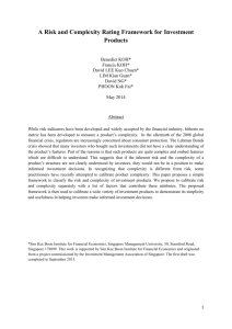 A Risk and Complexity Rating Framework for Investment Products