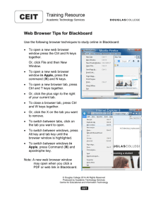 Web Browser Tips for Blackboard