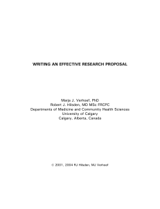 Writing an Effective Research Proposal