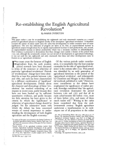 Re-establishing the English Agricultural Revolution