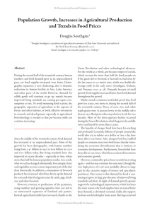 Population Growth, Increases in Agricultural Production and Trends