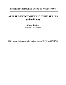 Student Manual - Applied Econometric Time Series