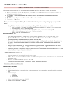 MLL323 Constitutional Law Exam Notes Topic 1: An Introduction to