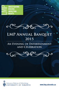 LMP Annual Banquet 2015 - Laboratory Medicine and Pathobiology
