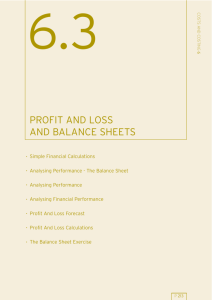 profit and loss and balance sheets