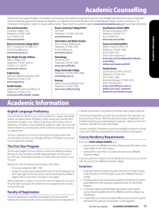 Academic Counselling Academic Information