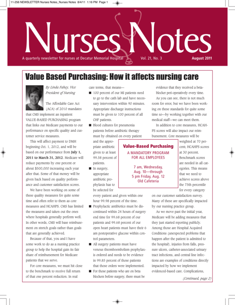 Value Based Purchasing How It Affects Nursing Care