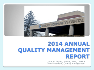 2014 annual quality management report