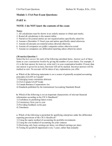 Module 1: FA4 Past Exam Questions: PART 6: NOTE: I do NOT know