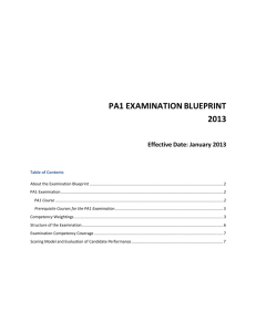 CGA-Canada PA1 Examination Blueprint
