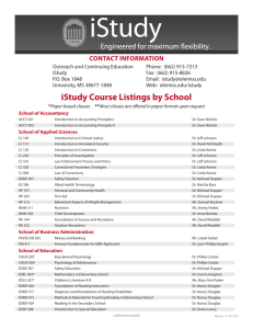 iStudy Course Listings by School - Outreach