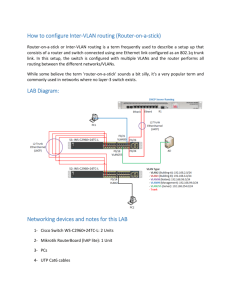 How to configure Inter‐VLAN routing (Router‐on‐a‐stick) LAB