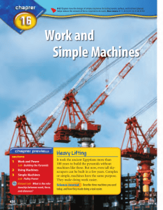 Chapter 16: Work and Simple Machines