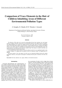 Comparison of Trace Elements in the Hair of Children Inhabiting