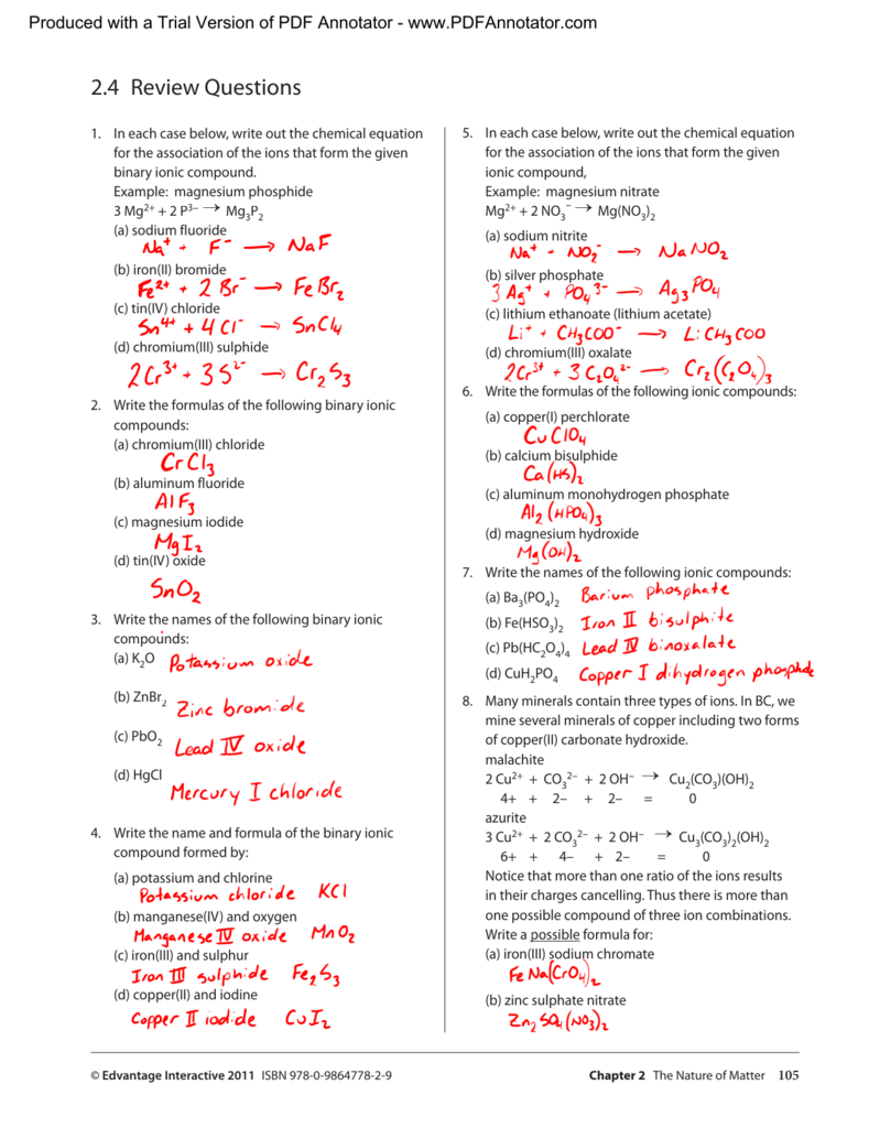 Answers To Review 2 4 From Textbook