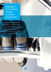 Highlights of the 2014 Annual Financial Statements