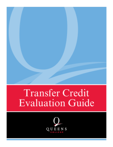 Transfer Credit Evaluation Guide - Queens College
