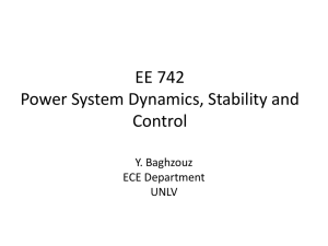 EE 742 Power System Dynamics, Stability and Control