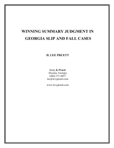 winning summary judgment in georgia slip and fall