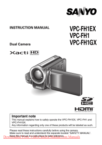 Sanyo Xacti VPC-TH1 User Guide Manual - VideoCamera