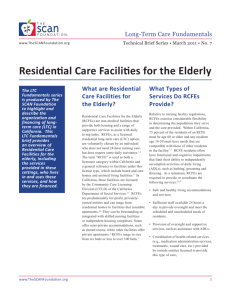 Residential Care Facilities for the Elderly