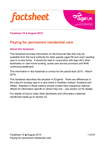 Paying for permanent residential care