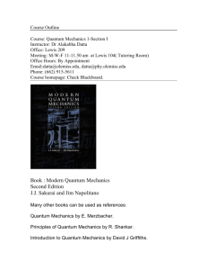 Book : Modern Quantum Mechanics Second Edition J.J. Sakurai and