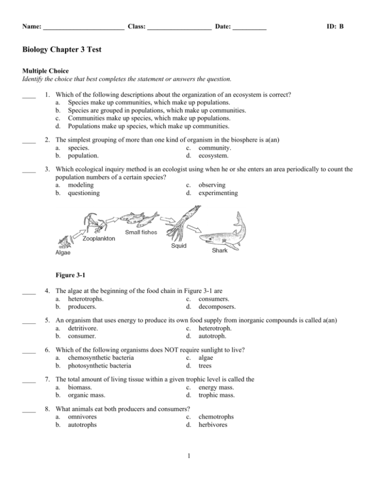 Biology Chapter 3 Test Maximum Achievement Program