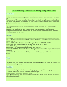 Oracle Netbackup -windows 7.0.1 backup configuration