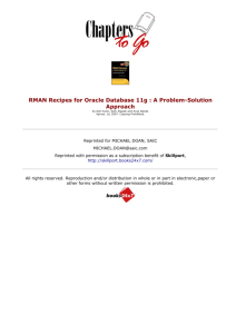 RMAN Recipes for Oracle Database 11g : A Problem