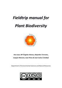 Fieldtrip manual for Plant Biodiversity