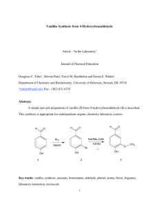 Vanillin Synthesis from 4-Hydroxybenzaldehyde Article