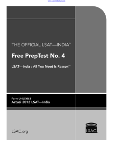 The Official LSAT India - Free PrepTest No. 4 (2012)