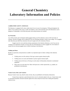 General Chemistry Laboratory Information and Policies