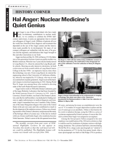 Hal Anger - Society of Nuclear Medicine and Molecular Imaging