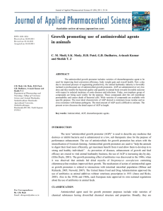 Growth promoting use of antimicrobial agents in animals