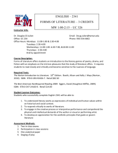 english – 2341 forms of literature - Texas A&M University