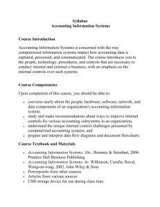 Syllabus Accounting Information Systems Course