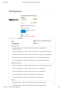 The Dell Online Store: Build Your System