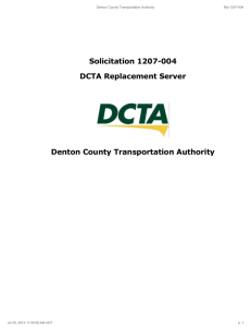 Solicitation 1207-004 DCTA Replacement Server Denton County