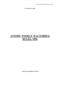 Atomic Energy (Factories) Rules, 1996
