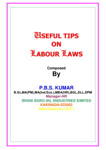USEFUL TIPS ON LABOUR LAWS By