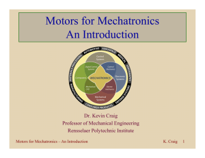 Motors for Mechatronics An Introduction