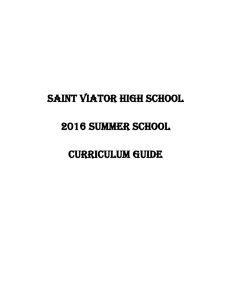 Summer School Curriculum Guide