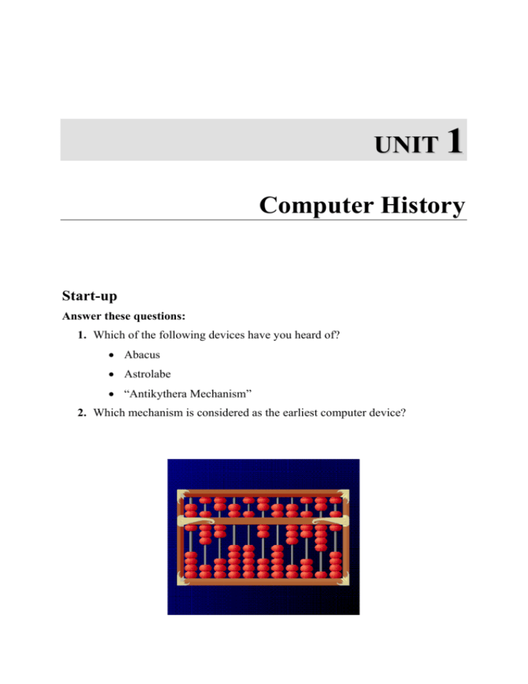 assignment history of computer