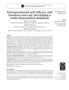 Entrepreneurial self-efficacy and business start