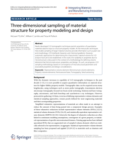 Three-dimensional sampling of material structure for property